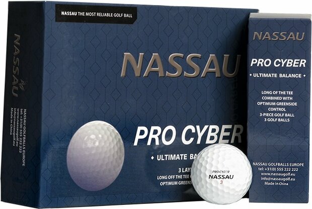 Nassau pro cyber golfballen met logo