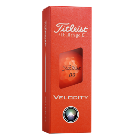 Oranje Titleist Velocity golfballen bedrukken