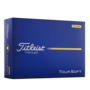 Gele Titleist Tour Soft golfballen met logo